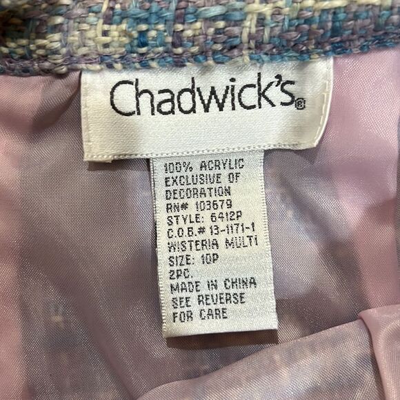 Chadwick’s Women’s 2 Piece Blazer & Skirt Tweed Women’s Suit size 10P - Picture 14 of 14